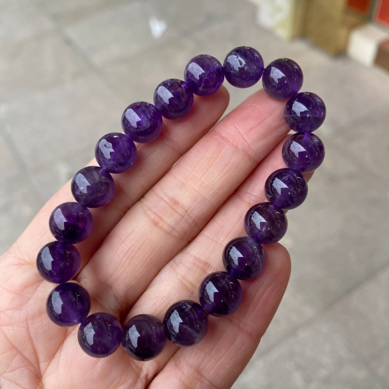 7A Natural Stone Grade A South African Amethyst Bracelet Single Loop Amethyst Bracelet DIY Manufacturer Wholesale Amazon Hot Sale