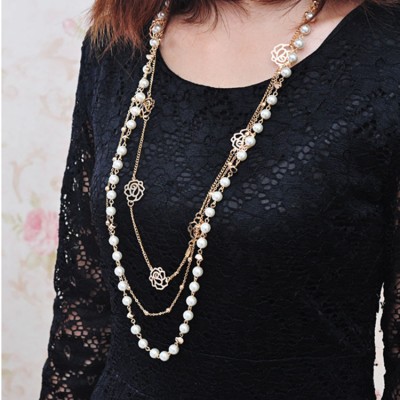 Popular Long Sweater Chain With Multi Layer Pearl ...