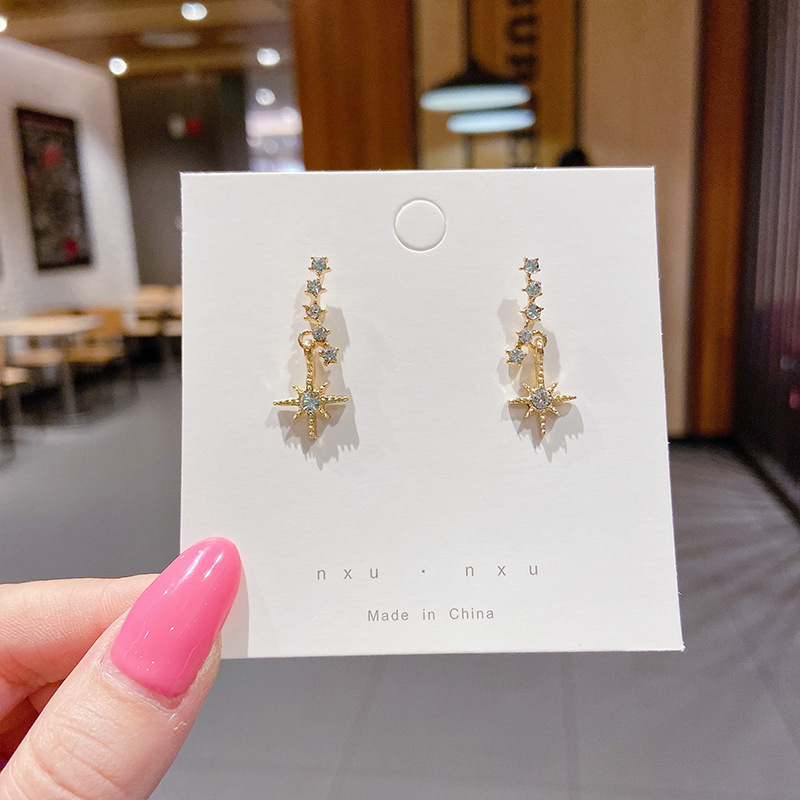 925 Silver Needle Earrings Women's Floor Stand Night Market Source Korean Fashion New Popular Earrings Wholesale Popular Earrings