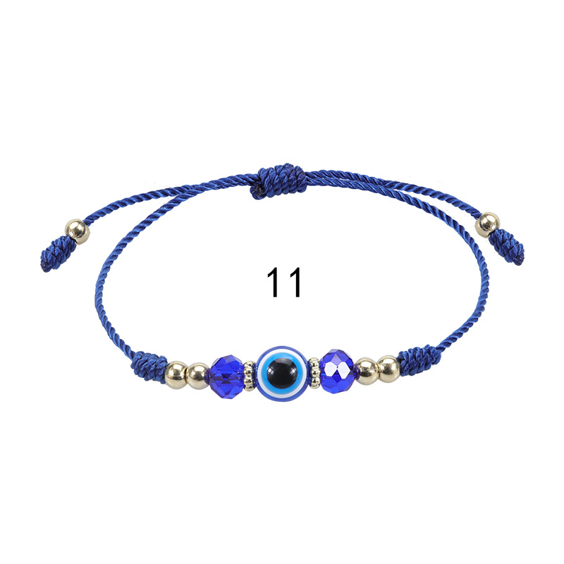 Amazon's Best-Selling Devil's Eye Bracelet Crystal Beaded Boys And Girls Lucky Bracelet Adjustable Woven Bracelet