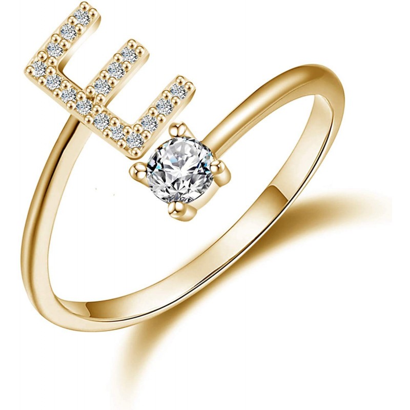 Cross Border Ring Jewelry Creative Women's Ring Adjustable Opening Ring 26 Letter Ring Wholesale