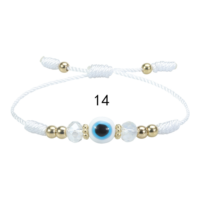 Amazon's Best-Selling Devil's Eye Bracelet Crystal Beaded Boys And Girls Lucky Bracelet Adjustable Woven Bracelet