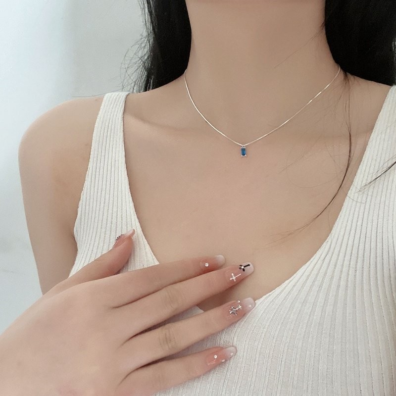Korean Version S925 Silver Temperament Water Drop Necklace, Women's Retro Fashion, Elegant And Simple Collarbone Chain, Creative And Artistic Jewelry Trend