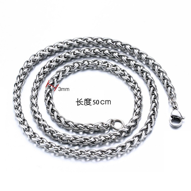 316 Stainless Steel Titanium Steel Necklace Men And Women's Hip-Hop Necklace Trend Thick Chain Sweater Chain Neck Chain Spot Wholesale