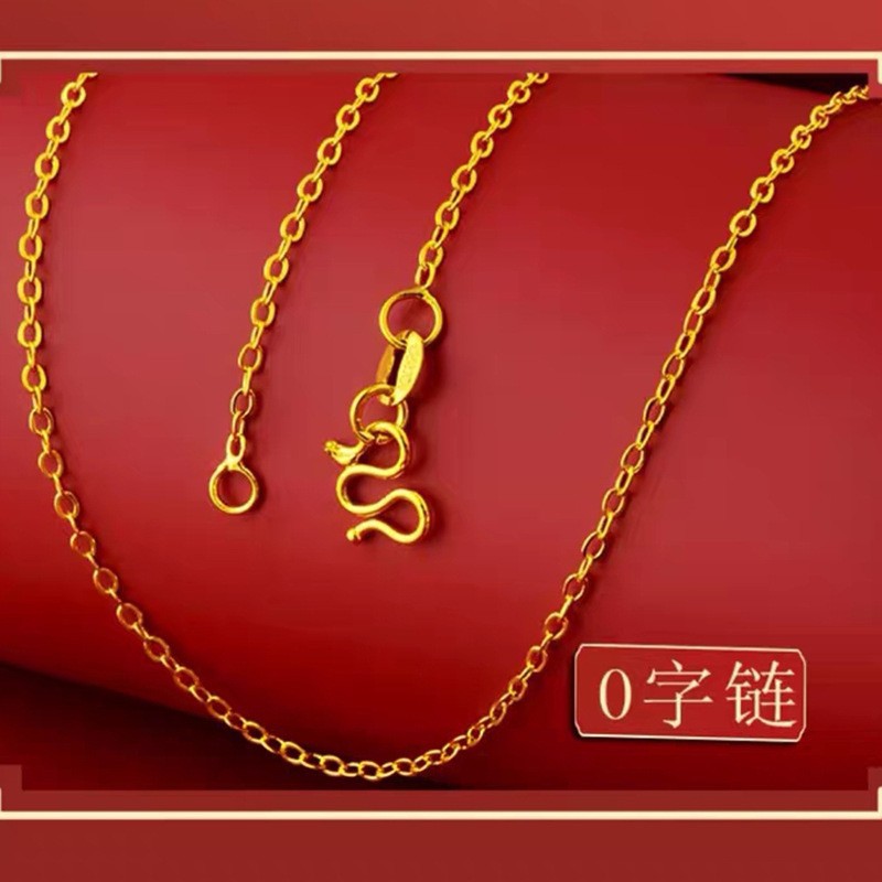 Vietnam Sha Jin Women's Necklace Water Wave Chain Chopin Chain Brass Vacuum Electroplating Simulation Gold Chain Gold Store Same Style