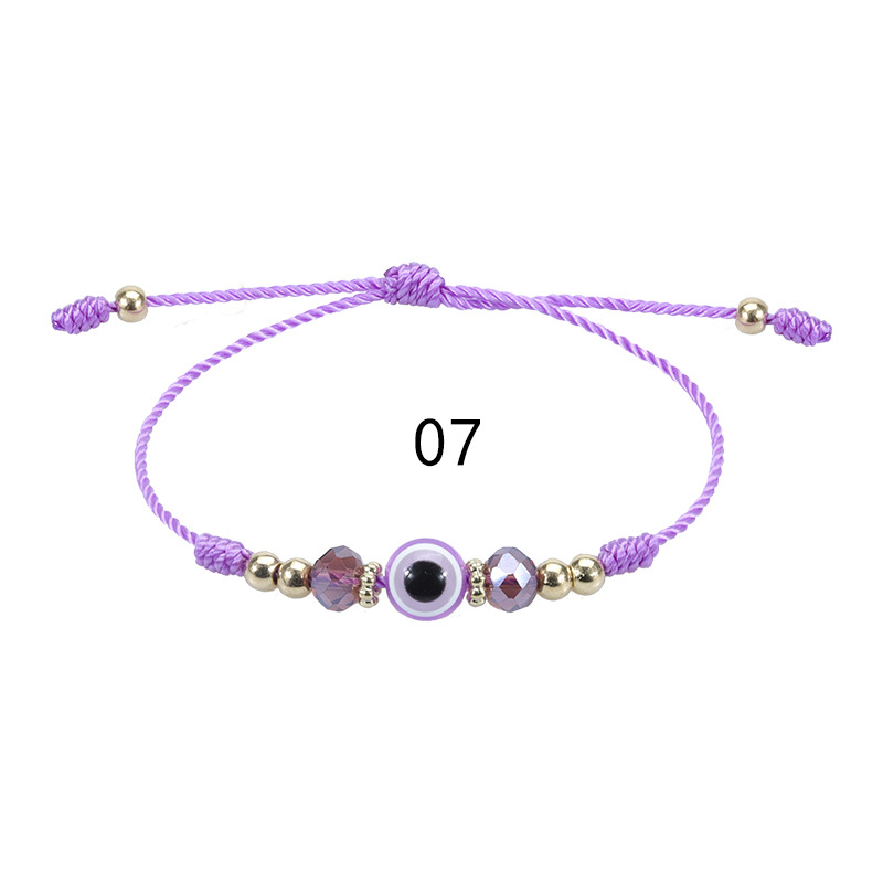 Amazon's Best-Selling Devil's Eye Bracelet Crystal Beaded Boys And Girls Lucky Bracelet Adjustable Woven Bracelet