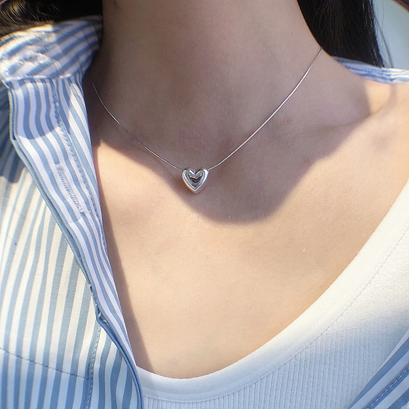 Korean Version S925 Silver Temperament Water Drop Necklace, Women's Retro Fashion, Elegant And Simple Collarbone Chain, Creative And Artistic Jewelry Trend