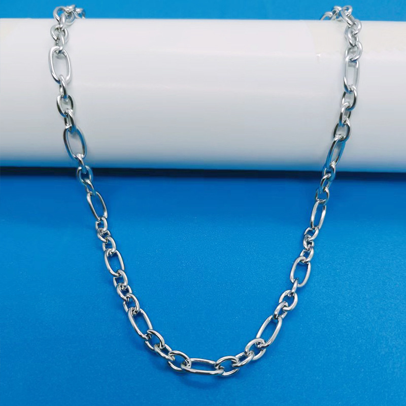 New Titanium Steel Cuban Hip Hop Necklace Punk Men's And Women's Necklace Trend Thick Chain Sweater Chain Stainless Steel Neckchain