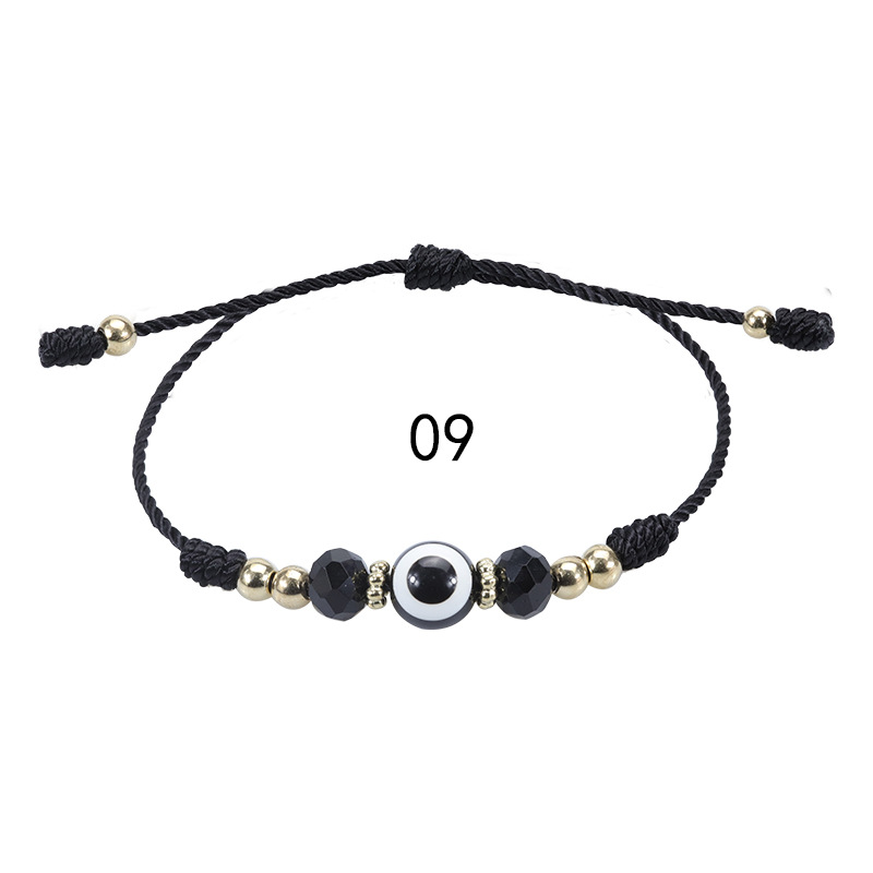 Amazon's Best-Selling Devil's Eye Bracelet Crystal Beaded Boys And Girls Lucky Bracelet Adjustable Woven Bracelet