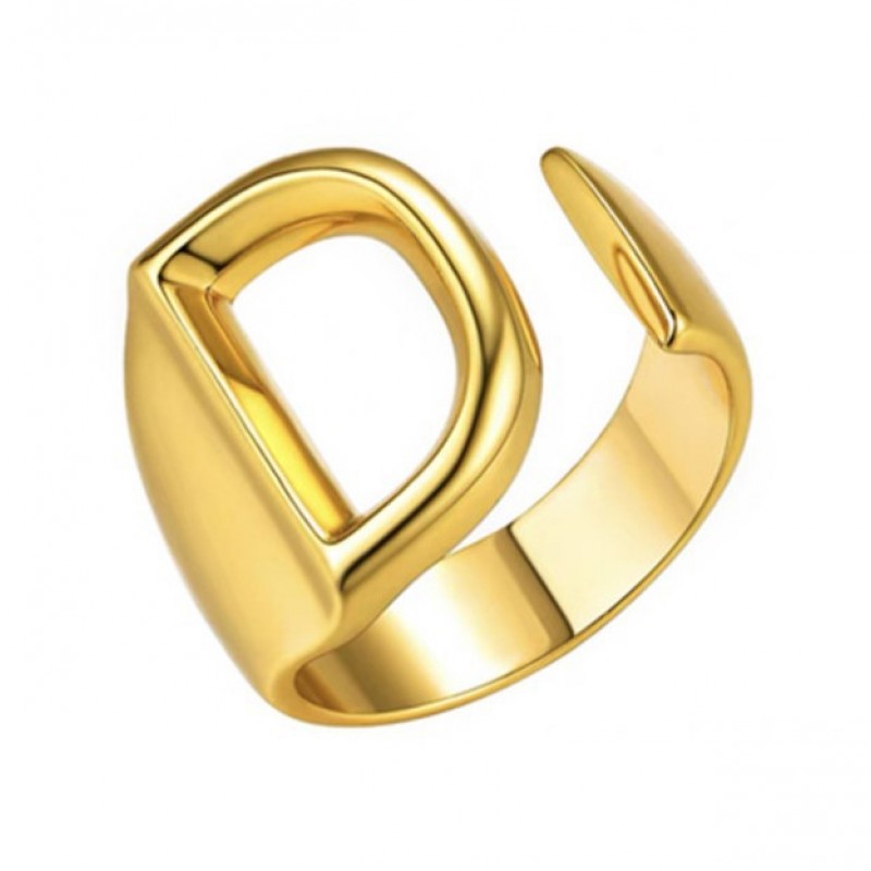 26 English Letter Rings For Women With Adjustable Opening, Fashionable European And American Personalized Network Red Ins Fashion Ring Wholesale