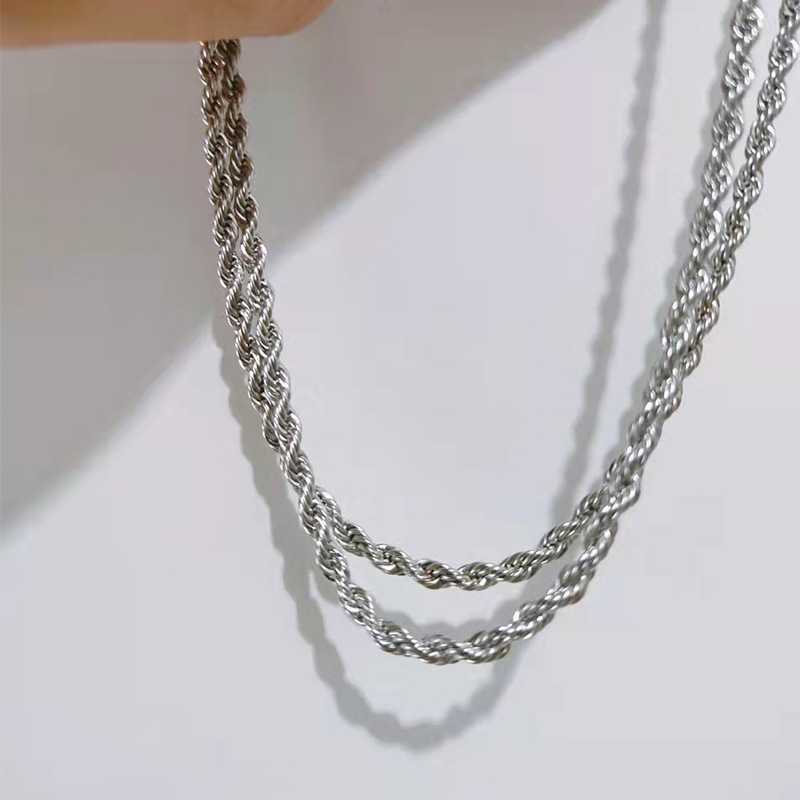 New Titanium Steel Cuban Hip Hop Necklace Punk Men's And Women's Necklace Trend Thick Chain Sweater Chain Stainless Steel Neckchain