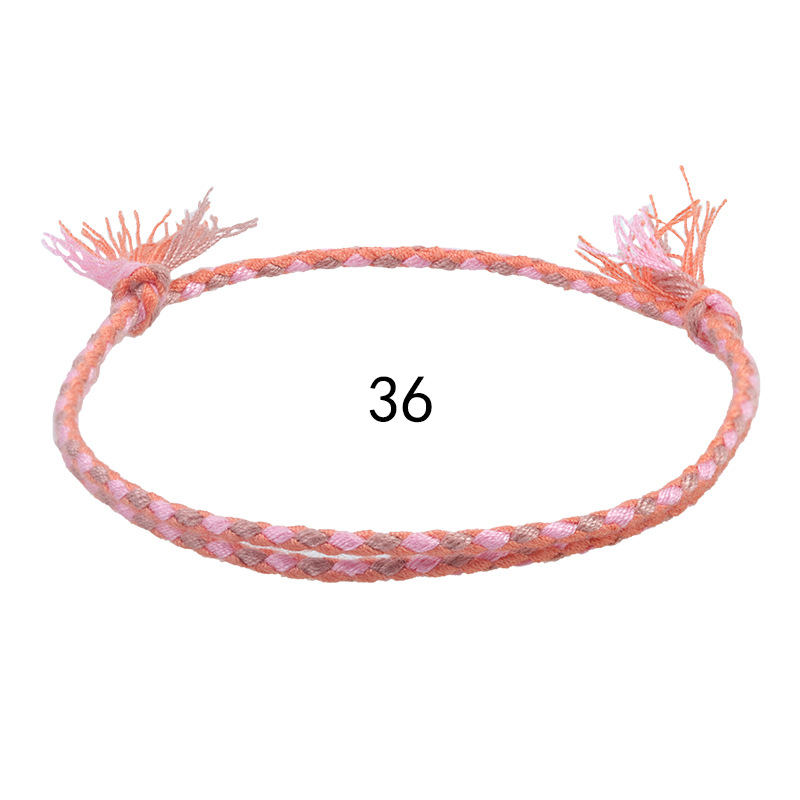 Cross Border New Simple And Safe Buckle Four Strand Colorful Hand Rope Cultural Play Line Bracelet Handwoven Red Rope Bracelet