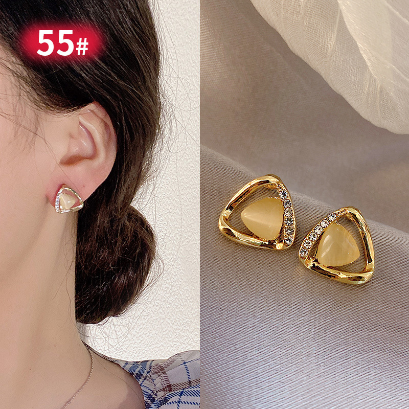 925 Silver Needle Placed On The Ground Stall Night Market Supply Source Earrings Female Korean Fashion Network Popular Live Broadcast Popular Earrings Earrings Wholesale