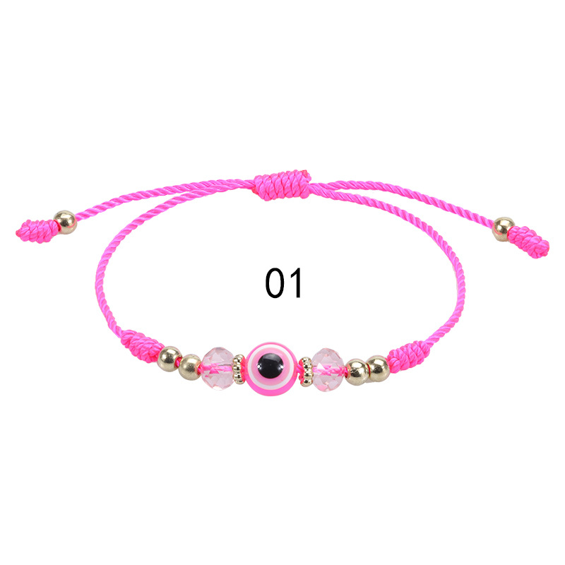 Amazon's Best-Selling Devil's Eye Bracelet Crystal Beaded Boys And Girls Lucky Bracelet Adjustable Woven Bracelet