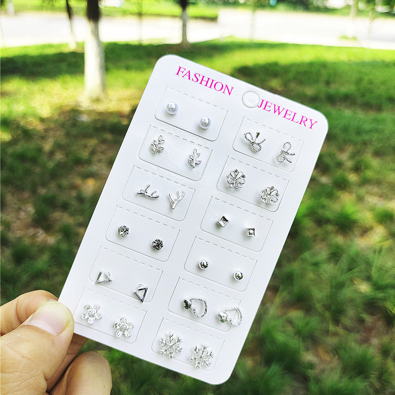 Pinduoduo's Popular One Week Earnail Set 925 Pearl Earrings For Women's Simple And Fashionable Small Jewelry Earrings For Women's Floor Stand