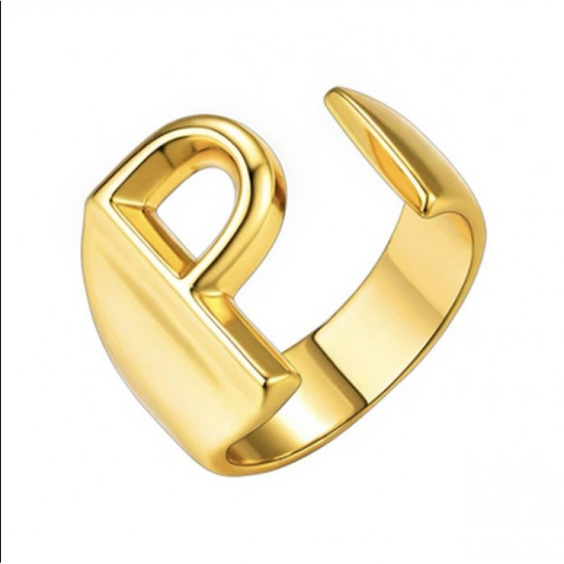 26 English Letter Rings For Women With Adjustable Opening, Fashionable European And American Personalized Network Red Ins Fashion Ring Wholesale