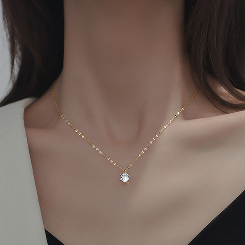 Korean Version S925 Silver Temperament Water Drop Necklace, Women's Retro Fashion, Elegant And Simple Collarbone Chain, Creative And Artistic Jewelry Trend