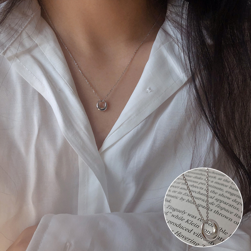 Korean Version S925 Silver Temperament Water Drop Necklace, Women's Retro Fashion, Elegant And Simple Collarbone Chain, Creative And Artistic Jewelry Trend